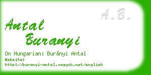 antal buranyi business card